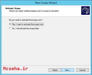 active scope dhcp
