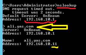 دستور nslookup
