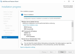 instalation progress