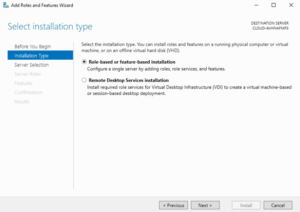 Role-Based or feature-based Installation